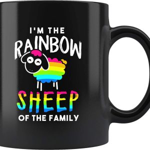 I’m The Rainbow Sheep Of The Family Coffee Mug 11oz in Black – Funny LGBT Support Mug
