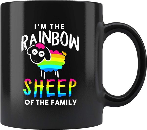 I’m The Rainbow Sheep Of The Family Coffee Mug 11oz in Black – Funny LGBT Support Mug