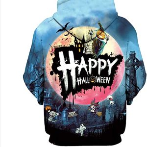 Best Men Halloween 3D Printed Hoodies Sweatshirt Coat, Male Plus Size Casual Pocket T-shirt Blouse Tunic Tops Sport Coat