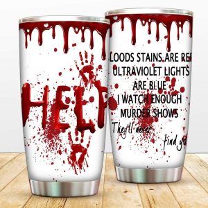 Scary Blood Tumbler Halloween Tumblers Cup Insulated Travel Mug Stainless Steel Coffee Mugs with Lid Double Wall Vacuum Cup for Home Office Car Outdoor