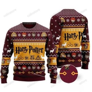 Chibi Harry Potter Characters Ugly Christmas Sweater