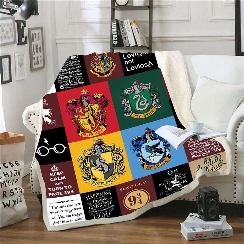 Famous Harry Potter Hogwarts Houses Blanket