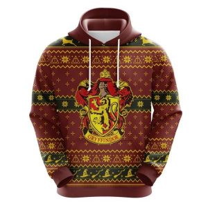 Gryffindor House Crest Christmas Harry Potter 3D Hoodie
