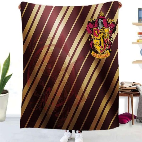 Gryffindor Icon Stripes Harry Potter Blanket
