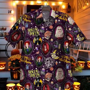 Halloween Hocus Pocus Witches Vintage Hawaiian Shirt