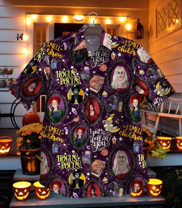 Halloween Hocus Pocus Witches Vintage Hawaiian Shirt