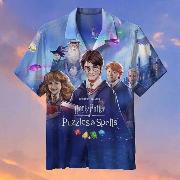 Harry Potter And Friends Puzzles Spells Hawaiian Shirt