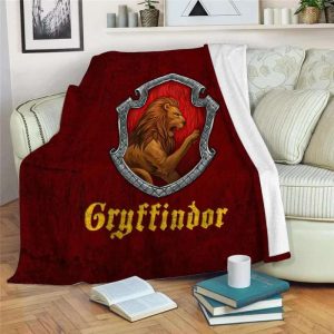 Harry Potter Gryffindor Logo Red Blanket