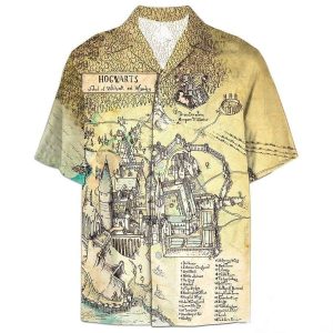 Harry Potter Hogwarts Map Hawaiian Shirt 1