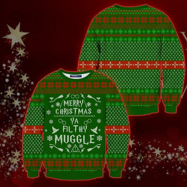 Harry Potter Merry Christmas Fil Thy Muggle Ugly Sweater 1 1