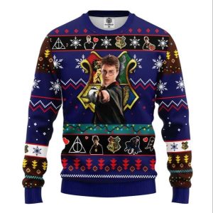 Harry Potter Wand Spells Knitting Ugly Sweater