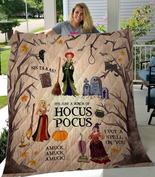 Hocus Pocus 3 Witches Bloom Headstone Pumpkin Blanket
