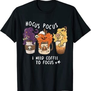 Hocus Pocus I Need Coffee To Focus Halloween T-Shirt