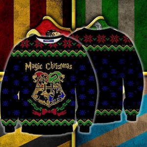 Magic Christmas Harry Potter Hogwarts Logo Ugly Sweater