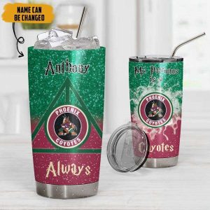 NHL Arizona Coyotes Deathly Hallows Logo Tumbler Personalized Harry Potter Gifts 1