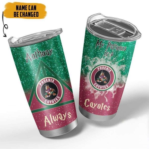 NHL Arizona Coyotes Deathly Hallows Logo Tumbler, Personalized Harry Potter Gifts