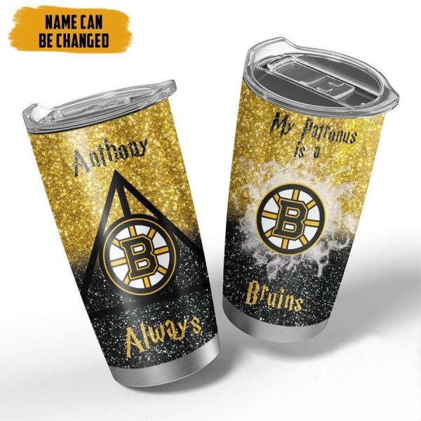 NHL Boston Bruins Deathly Hallows Logo Tumbler, Personalized Harry Potter  Gifts