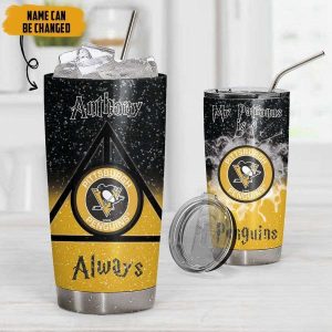 NHL Pittsburgh Penguins Deathly Hallows Logo Tumbler Personalized Harry Potter Gifts 1