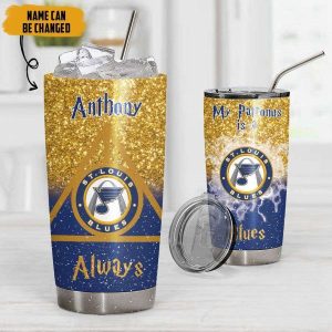 NHL St Louis Blues Deathly Hallows Logo Tumbler Personalized Harry Potter Gifts 3