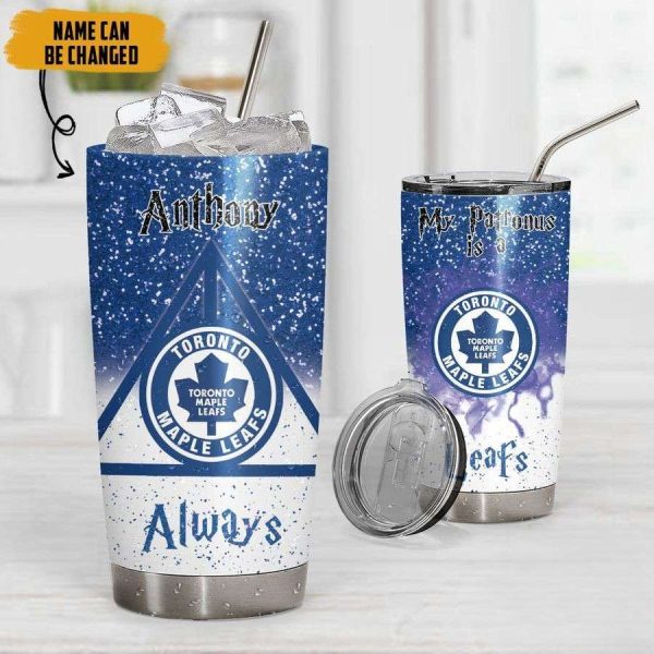 NHL Toronto Maple Leafs Deathly Hallows Logo Tumbler, Personalized Harry Potter Gifts