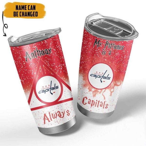 NHL Washington Capitals Deathly Hallows Logo Tumbler, Personalized Harry Potter Gifts