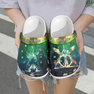 Personalized Deer Patronus And Deathly Hallows Crocs, Harry Potter Crocband Clog