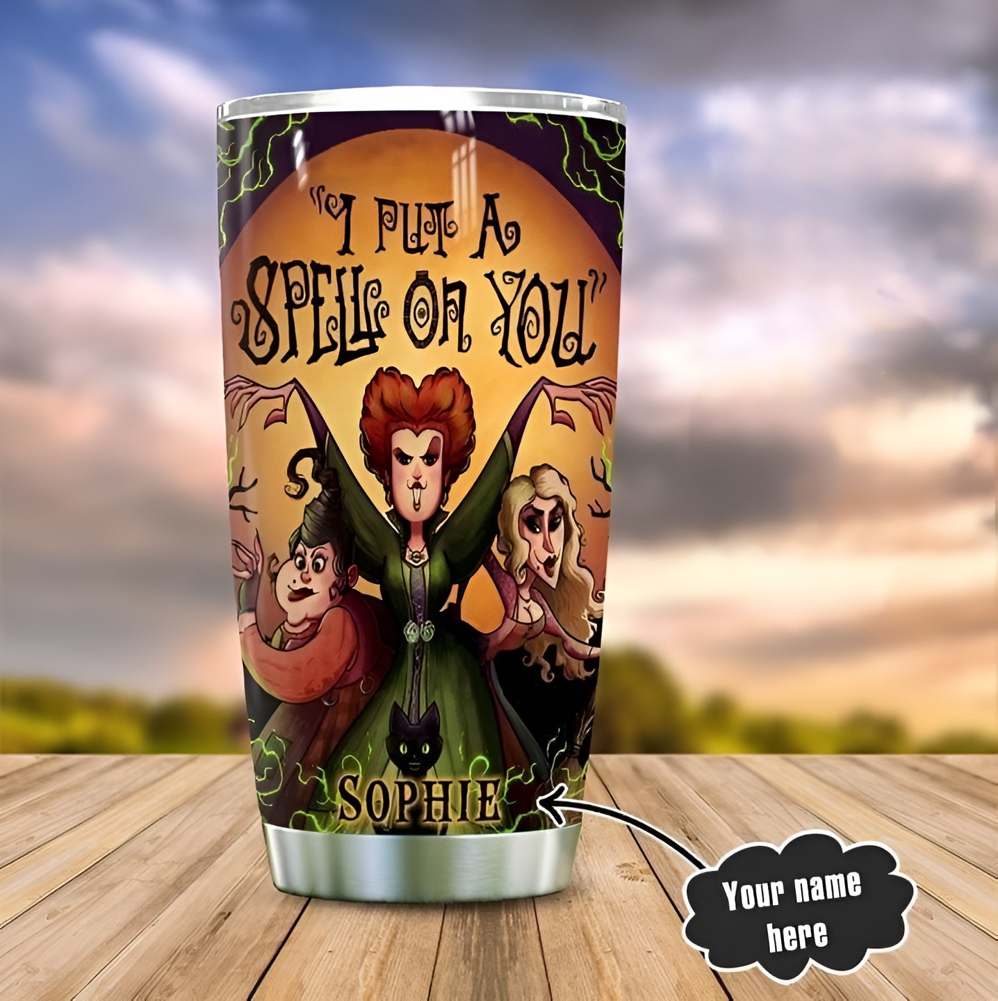 Personalized I Put A Spell On You Hocus Pocus Halloween Tumbler