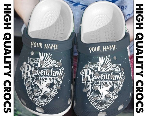 Personalized Ravenclaw Blue Four Houses Of Hogwarts Crocs, Harry Potter Crocband Clog