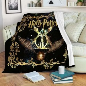 Quidditch Golden Snitch Deathly Hallows Harry Potter Blanket