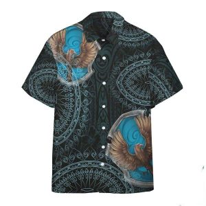 Ravenclaw Symbol Wise Like A Rav Polynesian Style Hawaiian Shirt 1