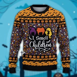 Sanderson Sisters I Smell Children Hocus Pocus Halloween Ugly Sweater