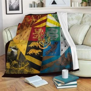 The Hogwarts Houses Emblem Harry Potter Blanket
