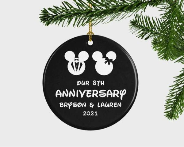 Disney Anniversary Gifts Mickey Minnie Personalized Couples Christmas Ornaments