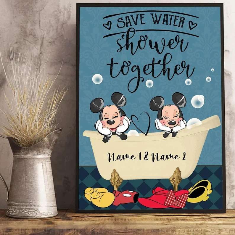 Disney Mickey And Minnie Romantic Bedroom Couples Poster 1