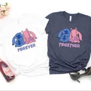 Forever Together Stitch And Angel Disney Couples T-shirt