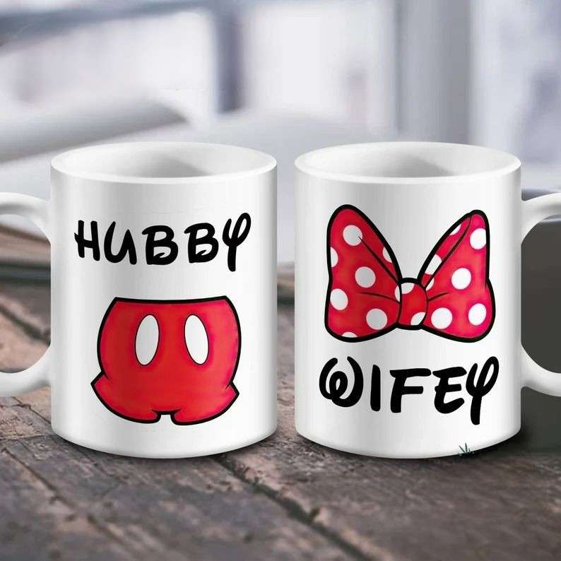 Hubby And Wifey Mickey And Minnie Couple Coffee Mugs