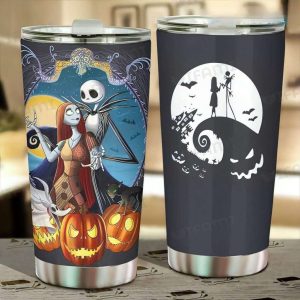 Jack And Sally And Zero In The Moon Couples Tumbler