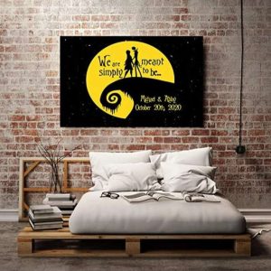 Jack And Sally Moon Poster We re Simply Meant To Be Canvas Personalized Couples Canvas