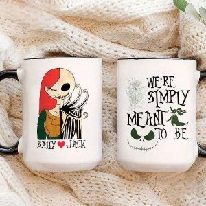 Jack And Sally Simply Meant To Be Nightmare Before Christmas Couples Coffee Mug