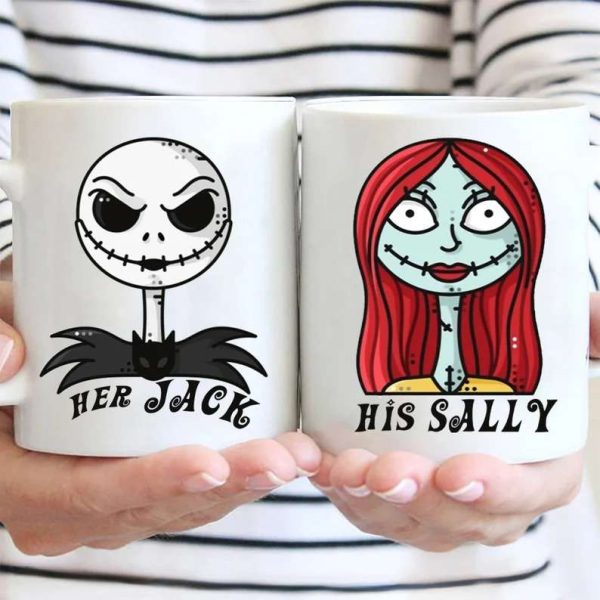 Jack Skeleton Girlfriend Her Jack His Sally Funny Couple Coffee Mugs