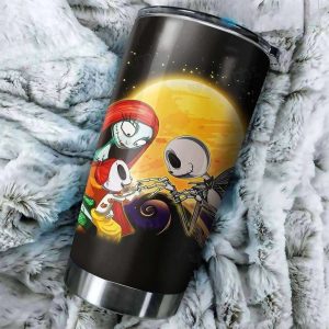 Jack Skellington And Sally Family Happy Nightmare Before Christmas Couples Tumbler