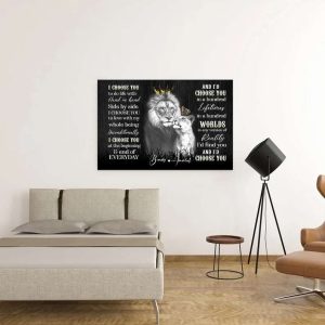 King And Queen Lion Poster I Choose You Couples Canvas Custom Couples Gifts 3