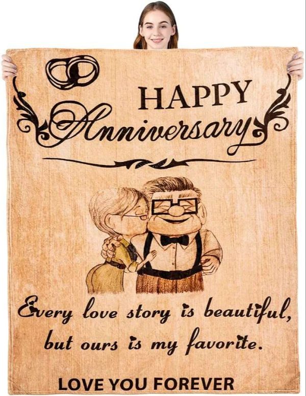 Love U Forever Anniversary Gifts His And Hers, Love Carl And Ellie Couples Blanket