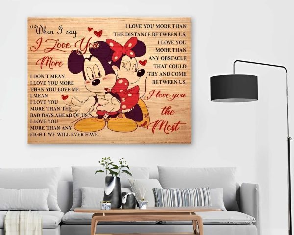 Mickey And Minnie Cute Canvas I Love You The Most Personalized Couples Poster