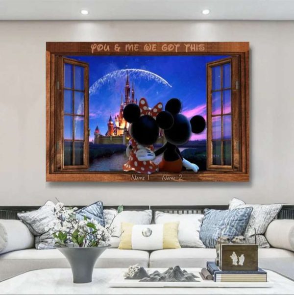 Mickey And Minnie Disney World Poster You And Me We Got This Personalized Couples Canvas
