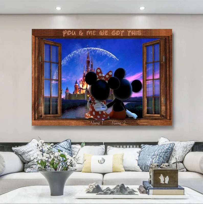 Mickey And Minnie Disney World Poster You And Me We Got This Personalized Couples Canvas 1
