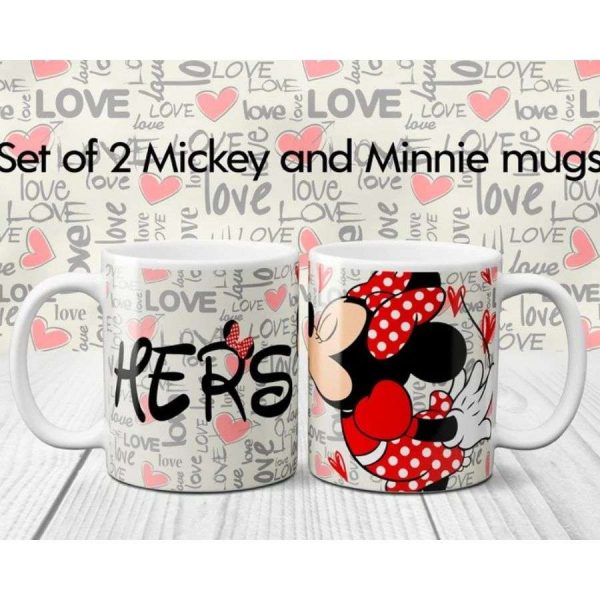 Mickey Love His And Her Couple Coffee Mugs