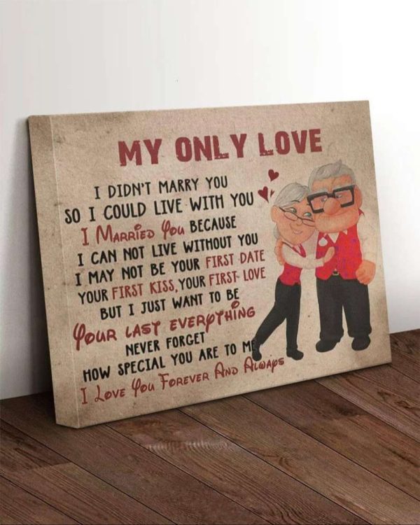 My Only Love Carl And Ellie Poster Couples Canvas, Anniversary Gifts For Couples