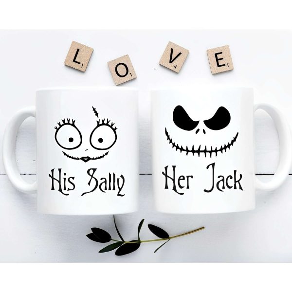 Nightmare Before Christmas Mug, Jack Sally Gifts Couple Coffee Mugs