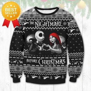 Nightmare Before Xmas Jack Sally Funny Couples Ugly Christmas Sweaters